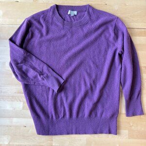 J.Crew Cashmere Relaxed Crewneck Sweater XS Dusty Purple